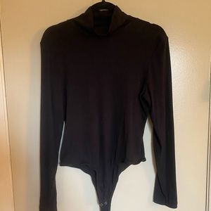 Bluenotes, Black turtle neck bodysuit, size Large